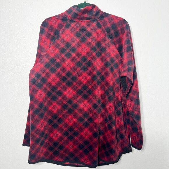 Maurices Sweater Womens XL Red Plaid Fleece Quilted Pullover Holiday Winter Farm - Picture 6 of 13